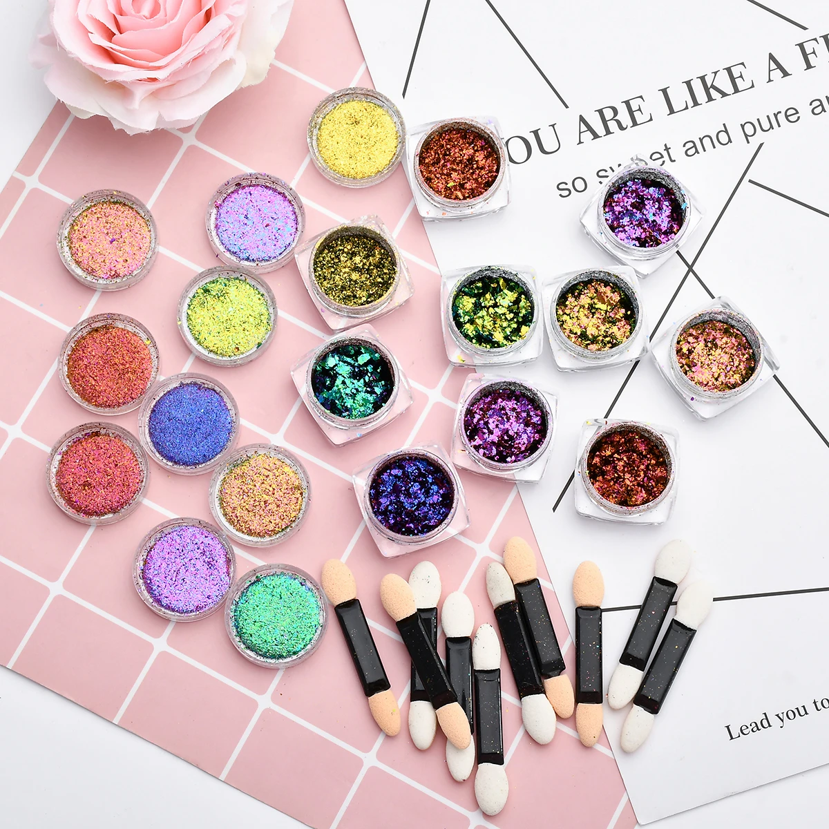 BEAUTYBIGBANG Chameleon Effect Flake for Nails Sequins Mirror Glitter Powder Chrome Pigment Paillettes Dust | Красота и здоровье