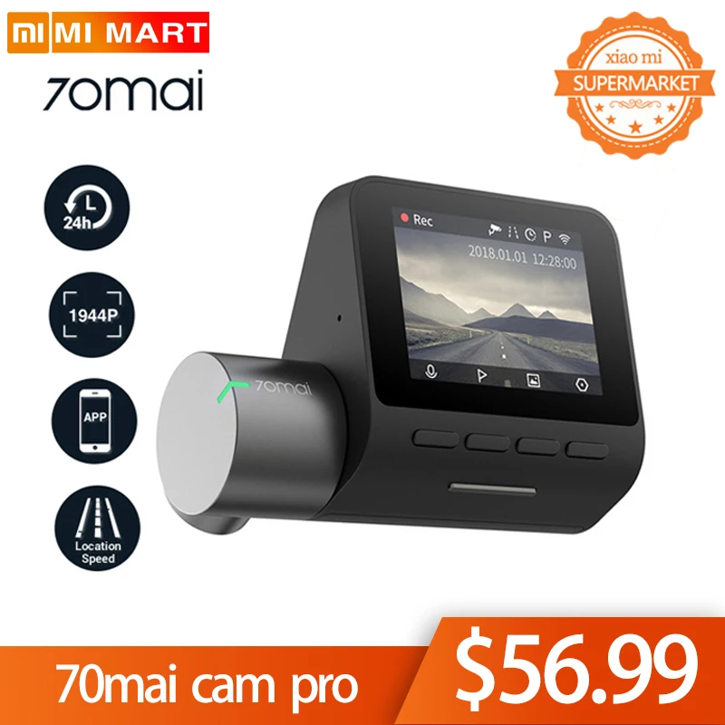 Xiaomi 70mai Dash Cam Pro 1944P скорость и координаты gps ADAS 70mai pro Автомобильный видеорегистратор Wi-Fi DVR голосовое управление 24H Park 70 MAI