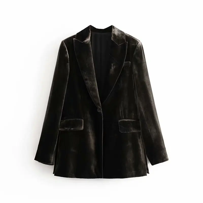 

Western Style 2019 Winter New Style WOMEN'S Dress Elegant Versatile Loose-Fit Velvet Suit Jacket A9ms2582