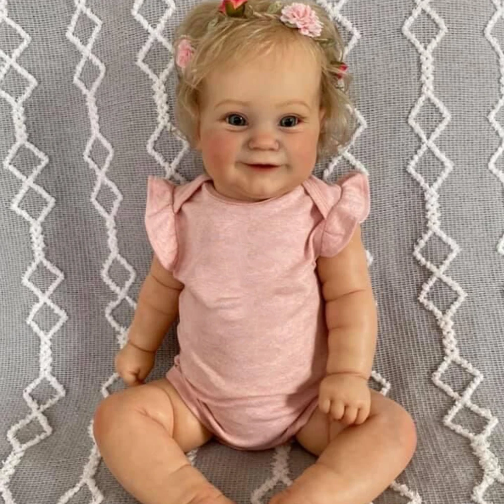 

60CM/50CM Bebe Reborn Toddler Maddie Cute Girl Doll with Rooted Blonde hair Soft Cuddle Body High Quality Handmade Toys