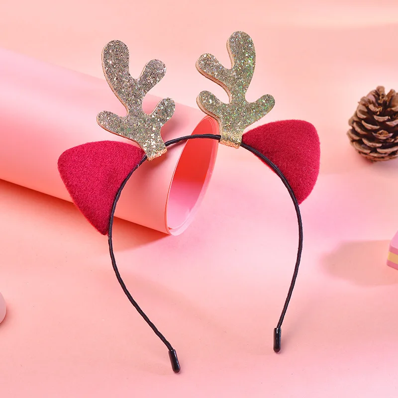 Christmas Headband Antler Xmas Hair Band Clasp Headwear Head Hoop Party Hairband head hoop Christmas Gift
