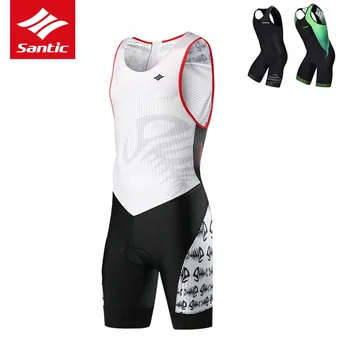 

Santic Cycling Jersey Men Pro Team Triathlon Skinsuit Sleeveless One-piece Racing Bicycle Jersey Maillot Ciclismo M7C03013