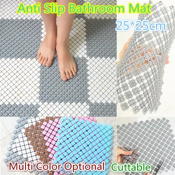 

6pcs/set 25*25pcs Bathroom Anti-slip Mat PVC Cuttable Shower Floor Carpet Splicing Toilet Rubber Flexible Foot Massage Mats