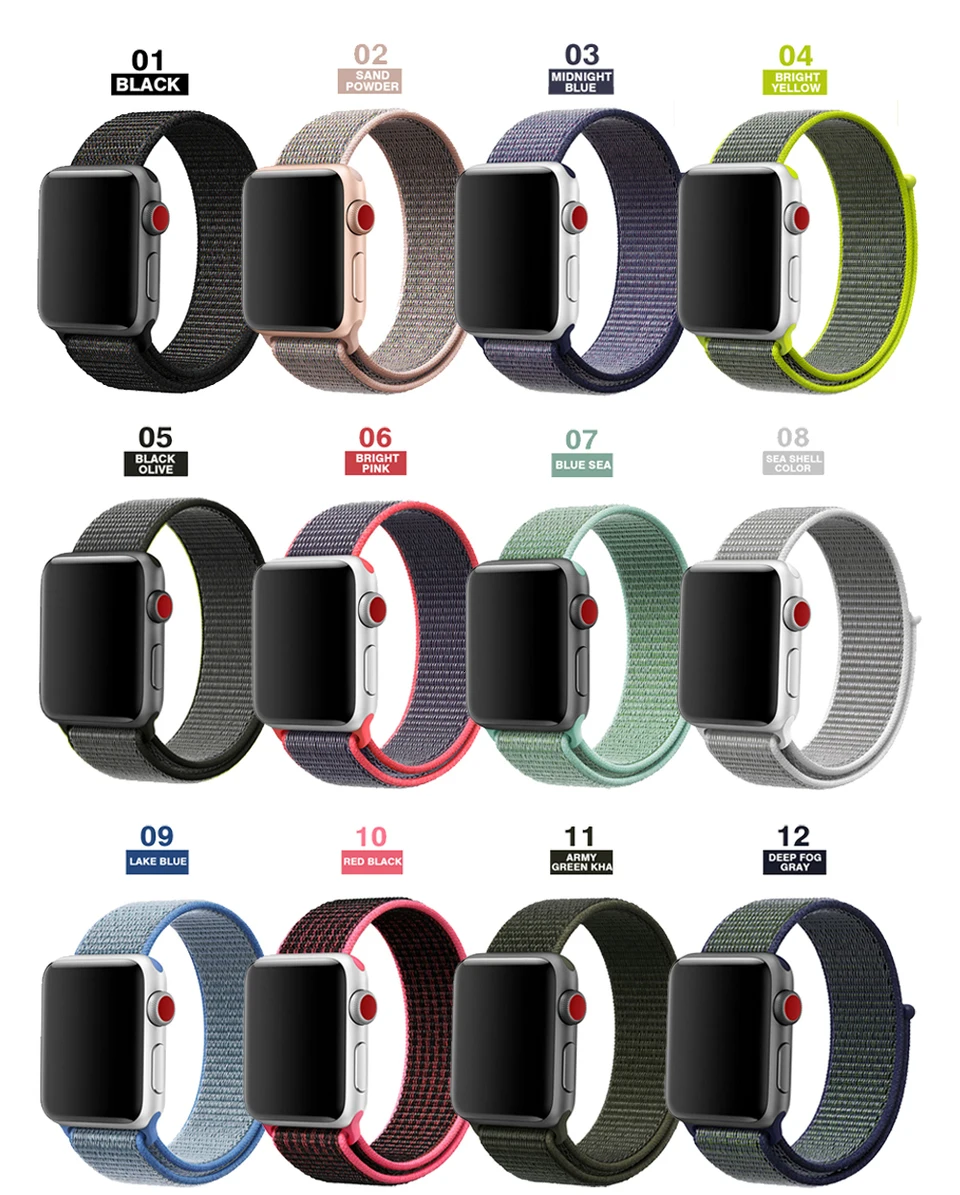 Спортивный ремешок для Apple Watch 42 мм 38 мм ремешок для часов 4 44 мм 40 мм Iwatch Серия 3 2 1 нейлоновый браслет дышащие аксессуары