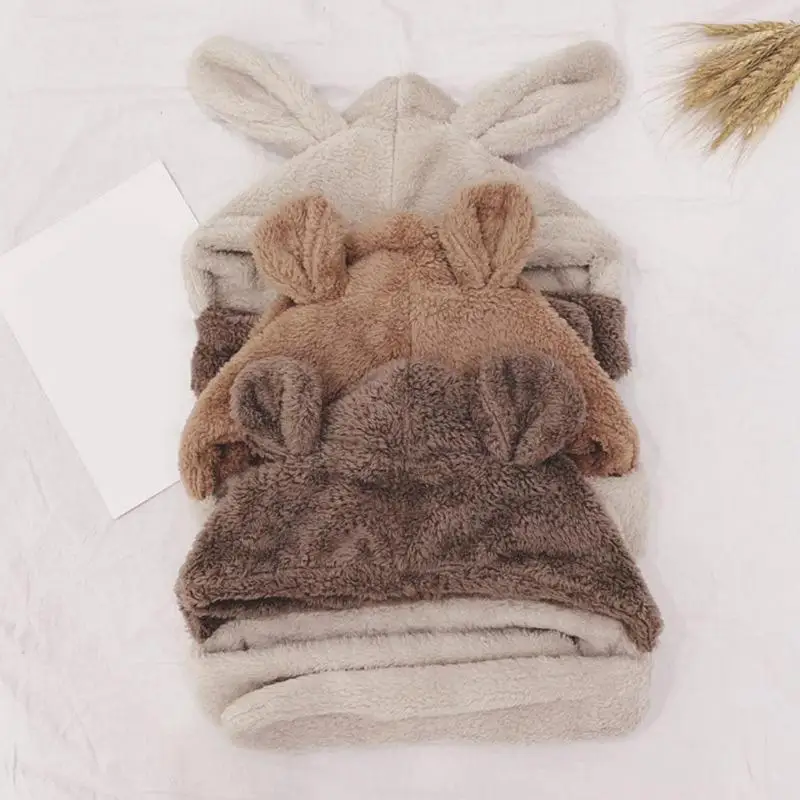 Newborn Baby Winter Warm Hat Lamb Fleece Earmuffs Cap Cute Windproof Neckerchief Toddler Beanie Kids Christmas Headwear Protect
