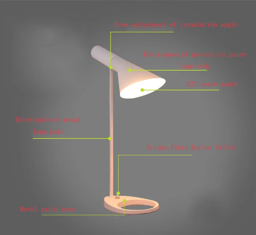 Modern AJ Desk Lamp Led Iron Art Table Lights Lighting Nodic Living Room Lamp Study Bedroom Decor Table Lamp Lights Fixtures