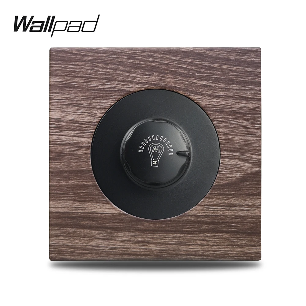 Aluminum Plate Wallpad L6 Подлинная древесина панель 1 банда 1 способ Электрический диммер переключатель - Цвет: Aluminum Plate
