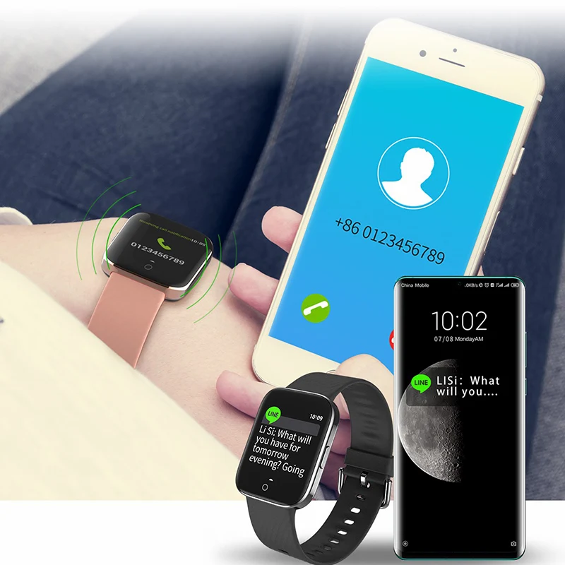 Najtaniej 2019 nowy smart watch mężczyźni kobiety Sport Monitor pracy serca IP68 wodoodporna SmartWatch połączeń przypomnienie centrum zegarki dla androida IOS