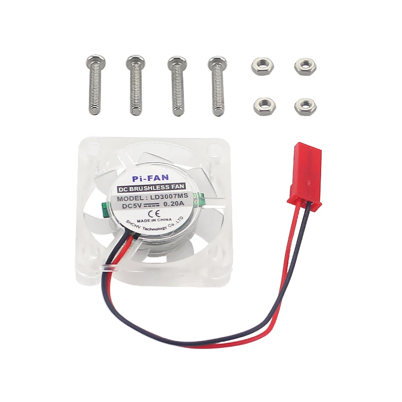 LED Fan Светодиодный Подсветка вентилятор охлаждения для Raspberry Pi тепловыделение радиатор с 2 синий встроенный атмосферу светодиодный для Raspberry Pi 4B/3B - Цвет: LED Fan