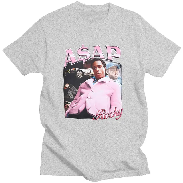 Hot Sale ASAP Rocky Portrait Graphic Aesthetics T-shirts Hip Hop Cotton Short Sleeve Loose Couple T-Shirt Casual Harajuku Tshirt Gary