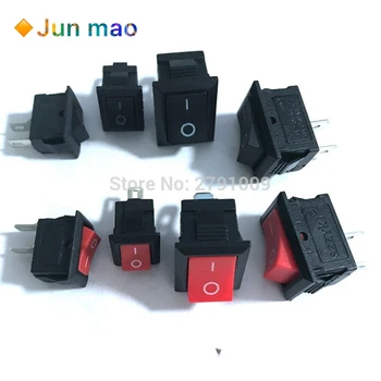 

20pcs/lot Mini Boat Rocker Switch SPST Snap in AC 250V 3A / 125V 6A 2 Pin ON/OFF 10*15mm 21*15mm Rocker switches 15x21 10x15 mm