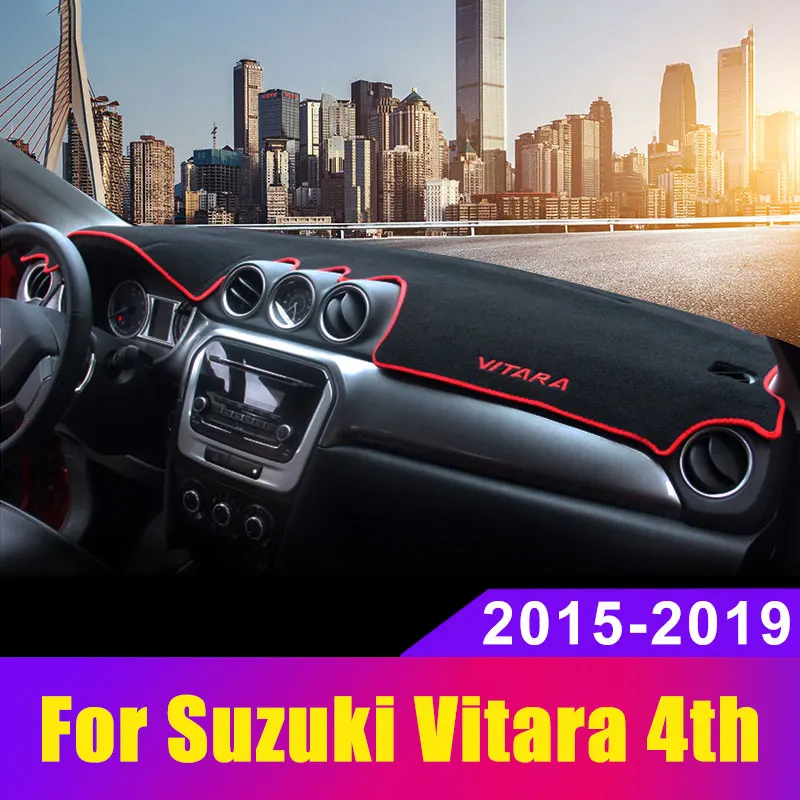 Для Suzuki Vitara 4th приборной панели автомобиля крышка коврик с рельефом козырек от солнца для Instrume Панель ковры автомобильные аксессуары