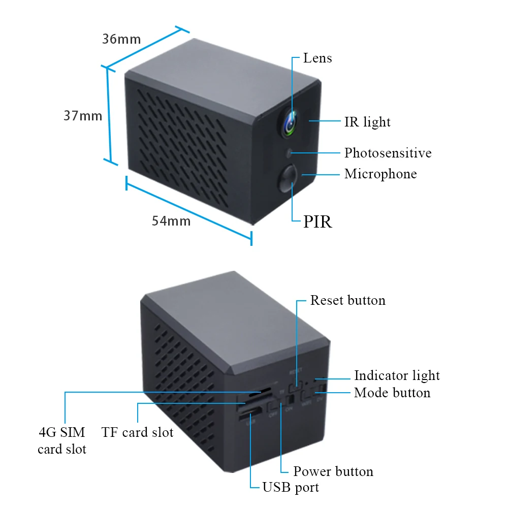 PIR Motion Detection and Night Vision 4G Camera