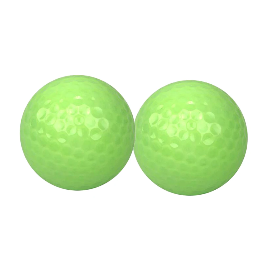 2Pcs Green Fluorescence Luminous Golf Balls Night Light Glowing Golf Balls