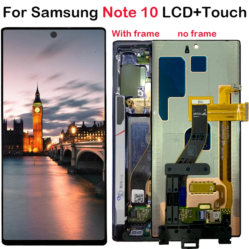 AMOLED для samsung Galaxy Note 10 N970 N970F N970U ЖК-дисплей с сенсорным экраном дигитайзер с рамкой в сборе для samsung N9700 lcd