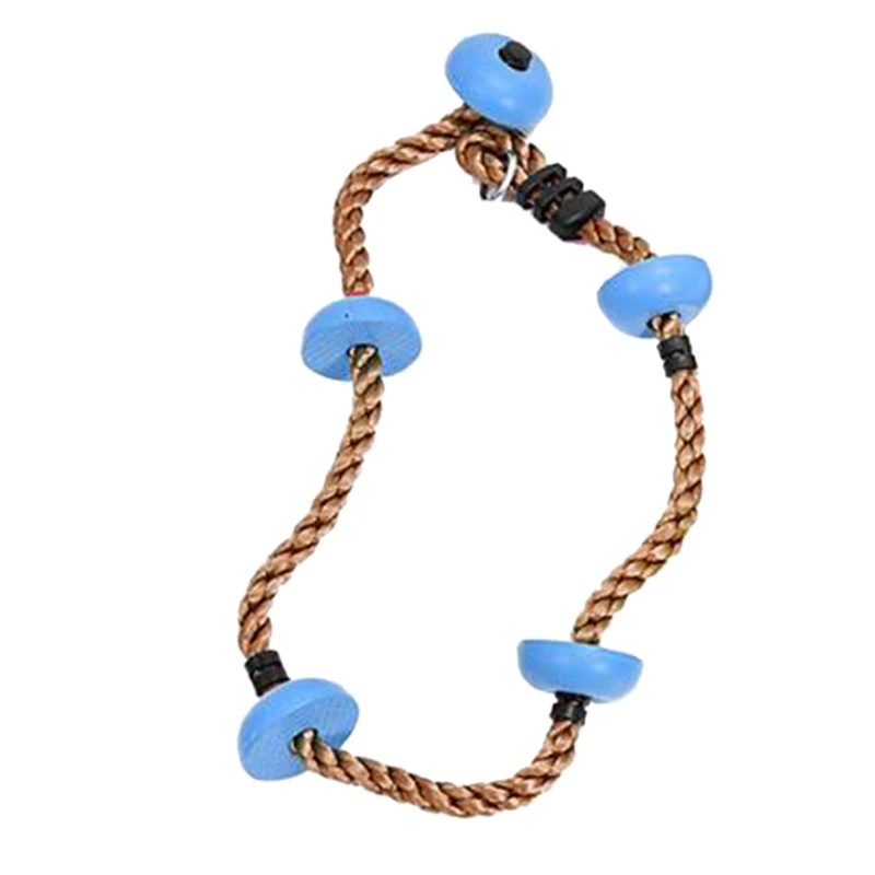

Jungle Gym Climbing Rope with Platforms and Disc Swing Seat Fitness Swing Set Accessories Kids Swing