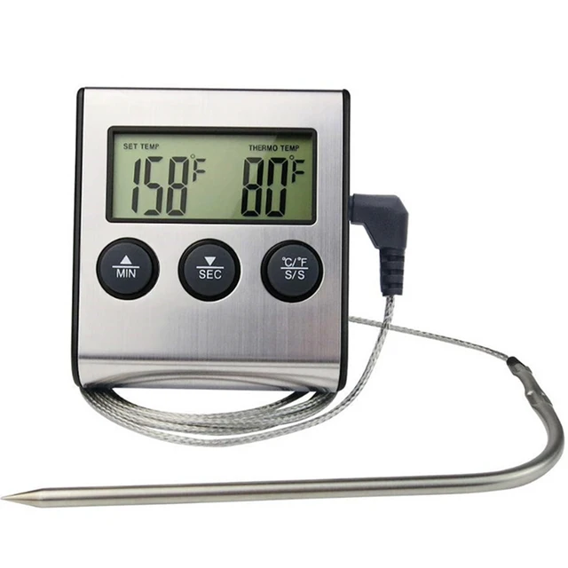 Kitchen Digital Cooking Thermometer Meat Food Temperature for Oven BBQ Grill Timer Function with Probe Heat Meter for Cooking 1