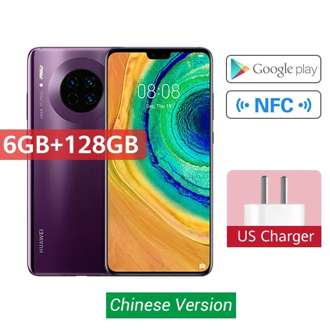 6G 128G Purple huawei mate 30 смартфон 40MP Тройная задняя камера 6,62 ''полный экран Kirin 990 27W беспроводной QC Скидка 600 руб. /. При заказе от 5500 руб. /Промокод: newyear600 / Количество ограничено,торопи - Цвет: 6G 128G Purple