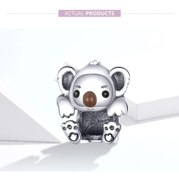 Fit Pandora браслет 925 стерлингового серебра милый ребенок коала бусины S925 DIY Тропическое Дерево животных Подвески для изготовления ювелирных изделий