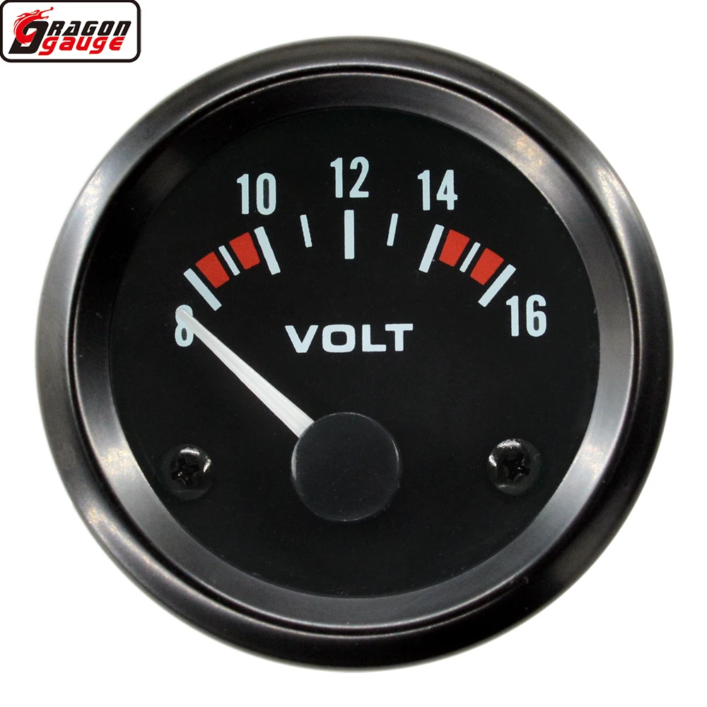 Dragon 52mm Pointer Auto Motor Car 8-16 Volts Gauge White Light Instrument Voltage Meter pod Free Shipping | Автомобили и