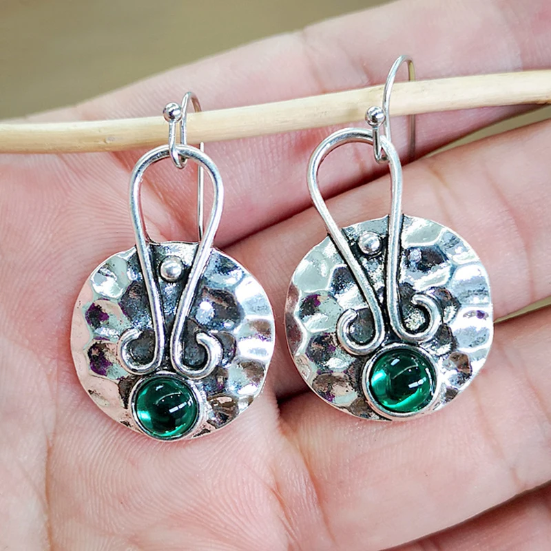 Винтажный Boho круглый замок крючок свисающие индийские серьги Племенной этнический цыганские серьги ювелирные изделия для женщин Pendiente Oorbellen O3D262