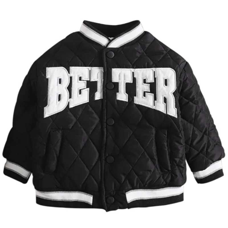 Boys Outerwear Winter Children Fashion Thick Baseball Uniform Jacket For Baby Kids Warm Coats Clothing Toddler Tops Outfits 6Y kids jackets kids cotton clothes