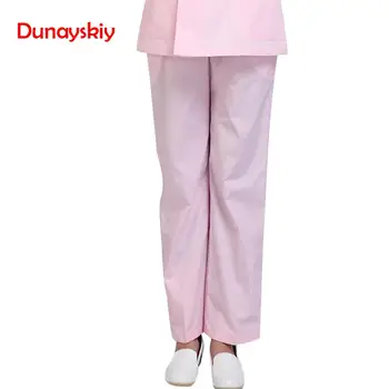 

2020 Fashion 100% cotton Nurse Uniform Pants Beautiful Loose Solid High Waist Women Uniforms pants Medical Bottoms