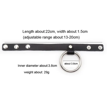 Sex Metal Penis Ring with Leather Scrotum Bondage Straps Adjustable Delay Cock Ring Penis Retarded Ejaculation Sex Toys for Men 5