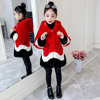 

Winter Kid Girls Woolen Jackets Toddler Girls Faux Fur Coat Children Outerwear Jackets for Girls Warm Fur Coat Kids Wool Jackets