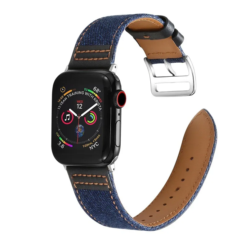 Ремешок для apple watch band 5 4 44 мм 40 мм Холст Кожа correa iwatch 5 4 3 2 1 42 мм 38 мм браслет наручный ремень аксессуары для часов