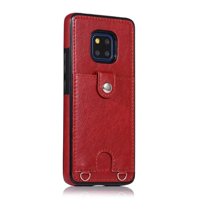 Красный Чехол для huawei mate 20 Pro, слот для карт, чехол для huawei mate 20 Lite, кожаный чехол для huawei mate 20 Pro, чехол mate 20, чехол - Цвет: Красный