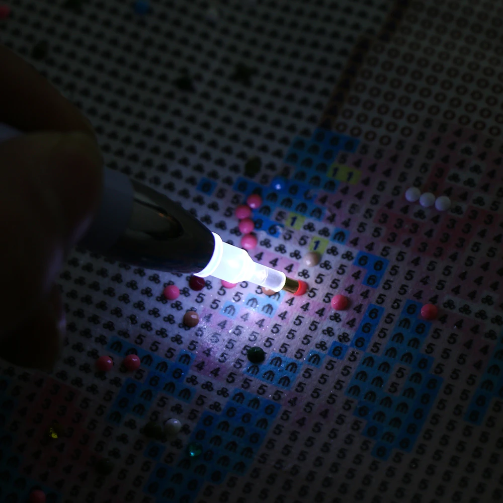 Hot 5D Diamond Painting USB Drill Pen with Light 5D Diamond Painting Tools with 2 Light Modes DIY Crafts Embroidery Tool 1 Set diamond painting diamond painting accessories diamond painting pen diamond painting set