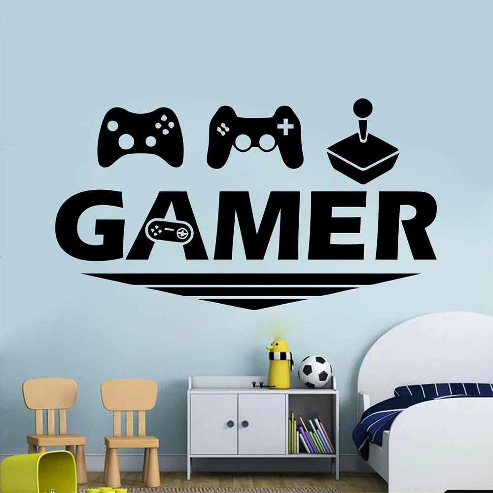 Gamer Wall Decor Vinyl Controller Wall Decal Video Game Wall Stickers