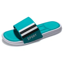 Летние дизайнерские мужские шлепанцы; удобные резиновые тапочки; мужские тапочки оранжевого и зеленого цвета; домашняя обувь на мягкой подошве; тапочки на плоской подошве