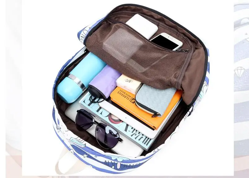 High quality unicorn nylon school bags for girls schoolbag Fashion printing backpack for ladies backpacks mochilas rucksack