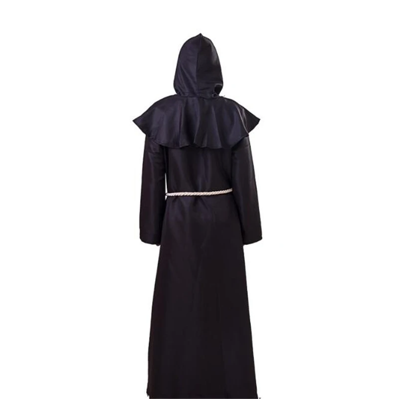 Ataullah Halloween Monk Wicca Cloak Robe For Men and Woman Larp Witch Costume Carnival Party Ghost Vampire Cosplay Dress DW002