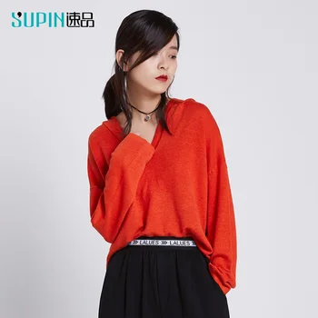 

SUPIN Spring Streetwear Hoodies Fashion Women Solid Hooded Loose Long Sleeve Casual Female Pullover Sweatshirt 519133002