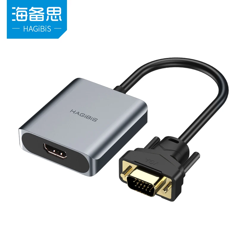 VGA to HDMI Converter With 3.5mm AUX For PC Laptop HDTV Projector