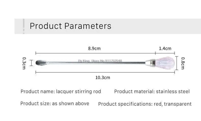 ByKing10.3cm Crystal Head Stainless Steel Wax Pills Mix Tool Burning Melted Seal Wax Stirring Mixing Spoon Seal WAX Stirring Rod