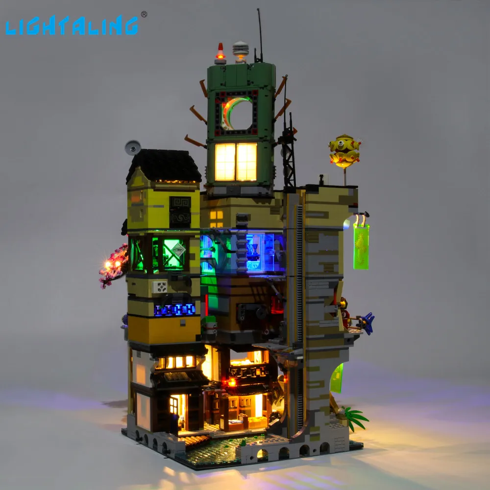 Lightaling Led Light Kit для город ниндзя строительные блоки совместимы с 70620(только комплект освещения