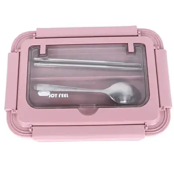 

1pc 304 Stainless Steel Lunch Box Bento Crisper Heat Insulation Food Container Two Grids Lunch Storage Box