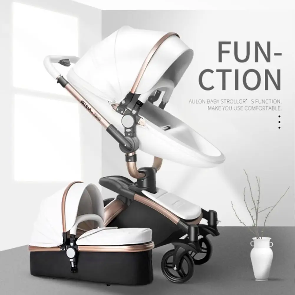 

Baby Stroller 3 in 1 High-view Foldable Shockproof for Lying and Seating Baby Stroller Baby Basket