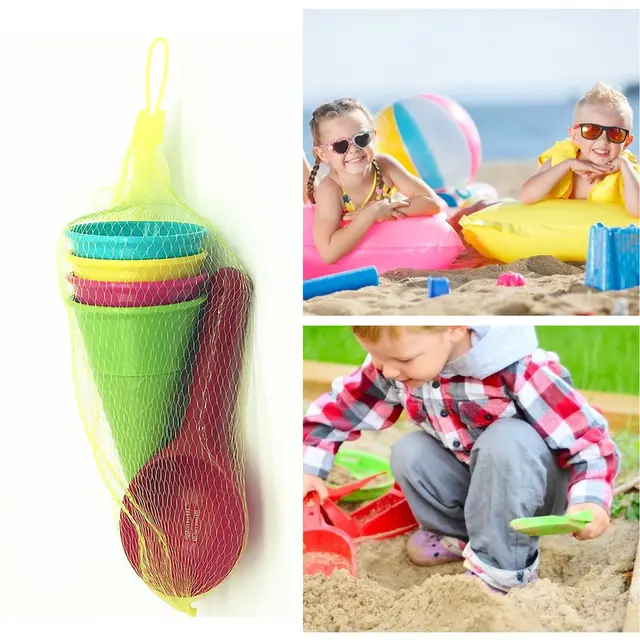 Beach Toys Ice Cream Mold Scoop Plastic Beach Toys Pretend Game Water Sand Cake Mould For Children Kids Summer Outdoor 5