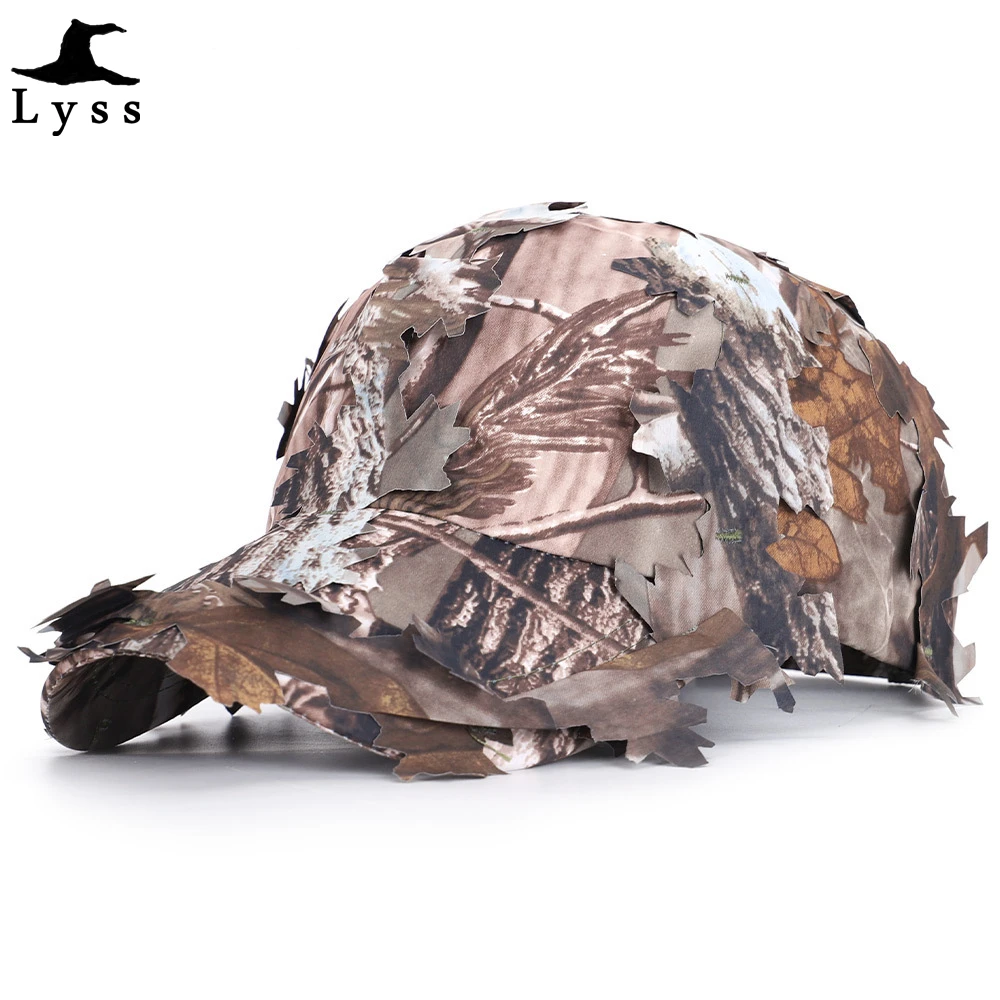 

Leaves Camouflage Tactical Airsoft Military Cap with Bionic Army Hunting Hats Sniper Hidden Jungle outdoor desert caps