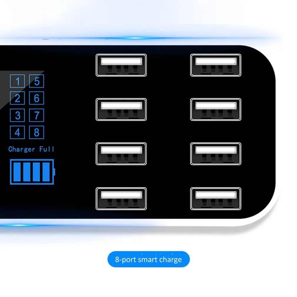 A9S мульти быстрое зарядное устройство USB зарядка несколько 8 USB телефон зарядная станция Универсальный usb-хаб зарядное устройство светодиодный дисплей