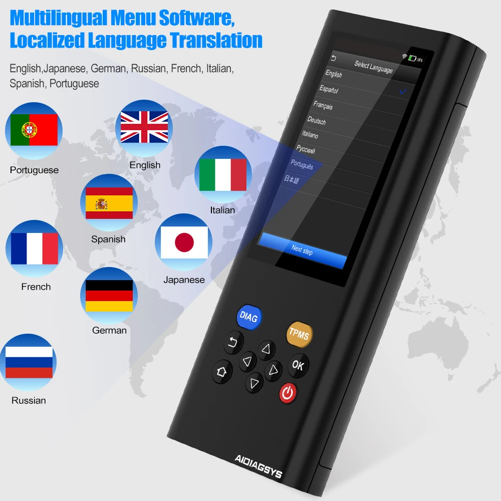 LAUNCH AIDIAGSYS OBD2 автомобильный сканер полная система ABS EPB DPF TPMS сброс Авто считыватель