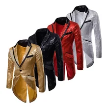 Oeak блейзер с блестками золотого и серебряного цвета, куртка в стиле пэчворк, мужской костюм, пиджак, тонкий ночной клуб, для выступлений, смокинг, платье