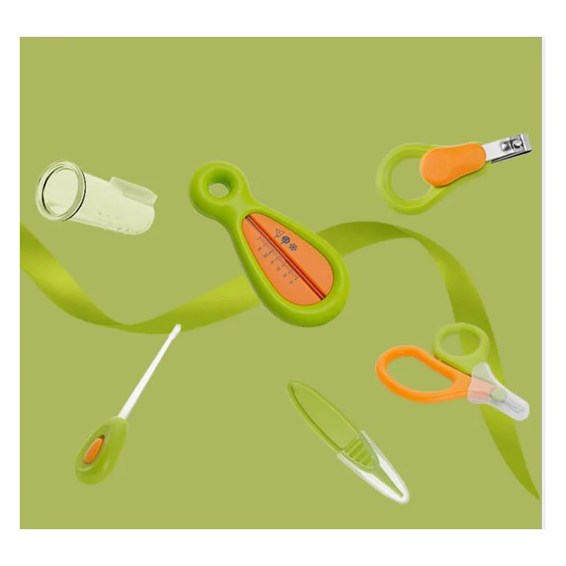 green 5 шт./компл. и уход за младенцем безопасности Уход за ногтями уход за ушами уход за носом с изображениями жестов из Зубная щётка Тесты Температура воды измеритель полного комплекта - Цвет: green
