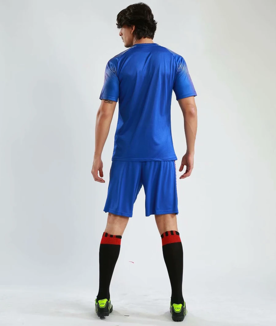 Футбольные майки для взрослых и детей, Maillot de, футбольная команда, Мужская Профессиональная тренировочная форма с коротким рукавом+ штаны, Qick, сухой матч