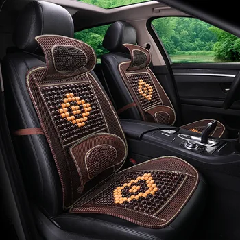 

Car Seat Cover Summer Universal Size Wooden bead bamboo cushion, breathable cool cushion seat cover car styling